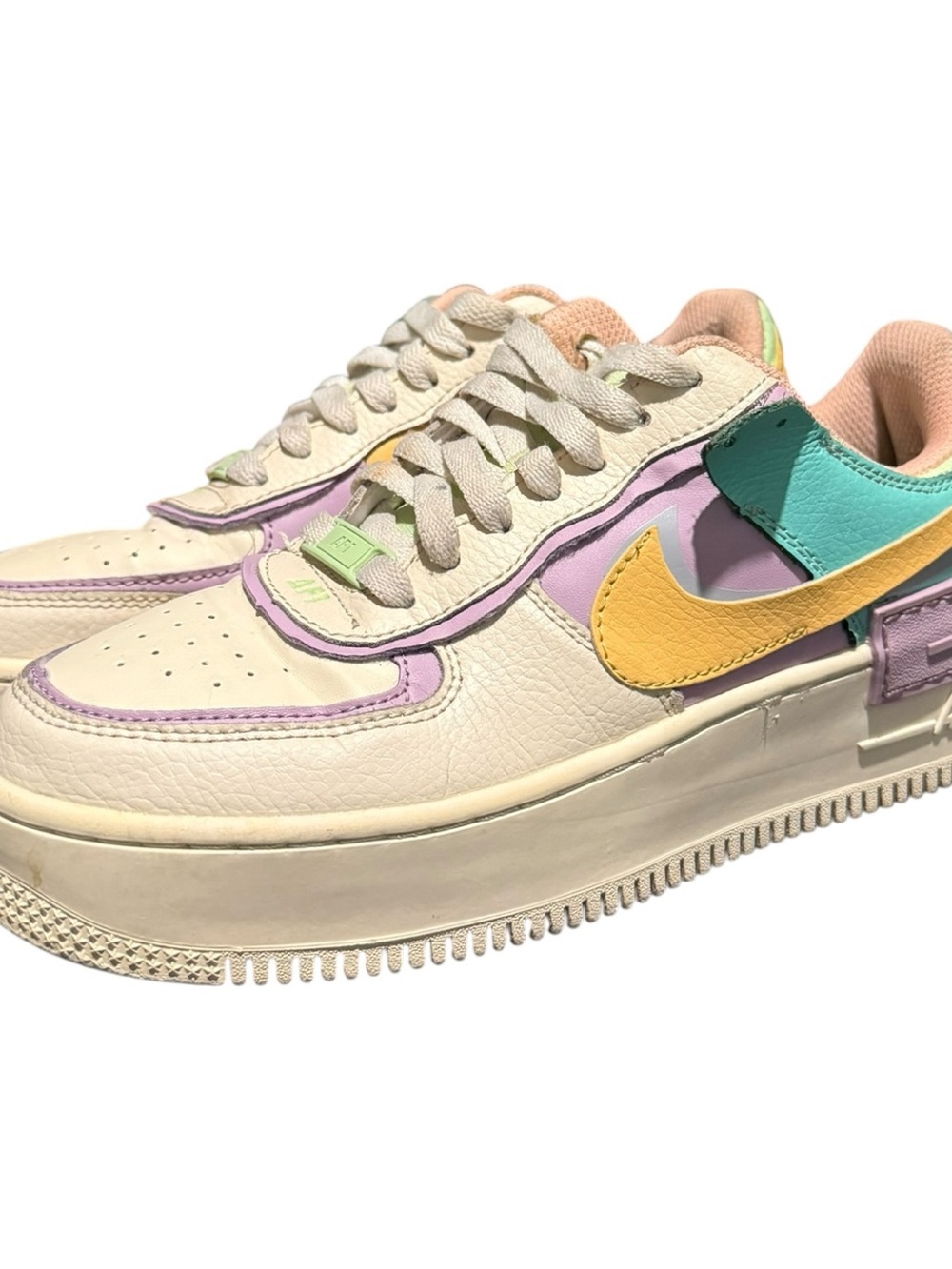 Nike Air Force 1 Shadow Pale Ivory Multi Color Pastel CI0919-101 Women’s 8.5